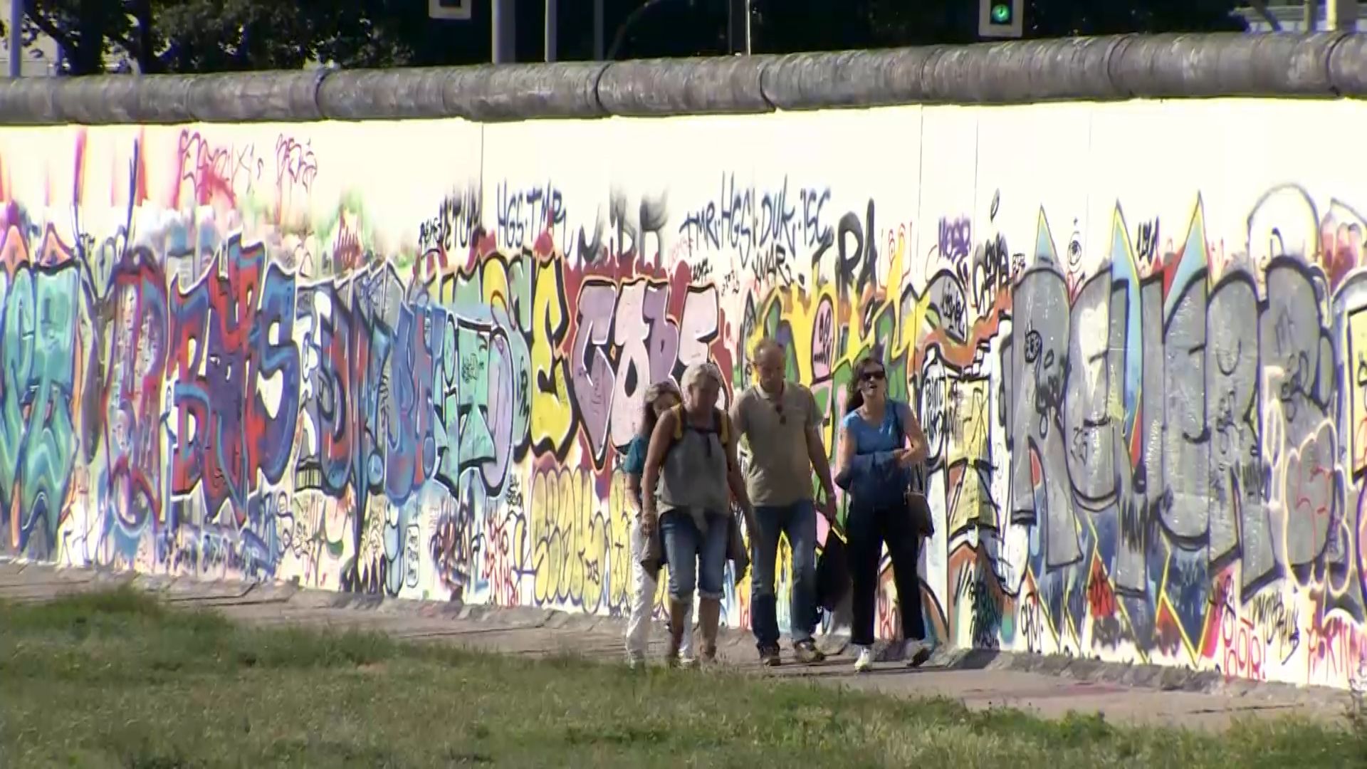 Parts of the Berlin Wall are still standing.