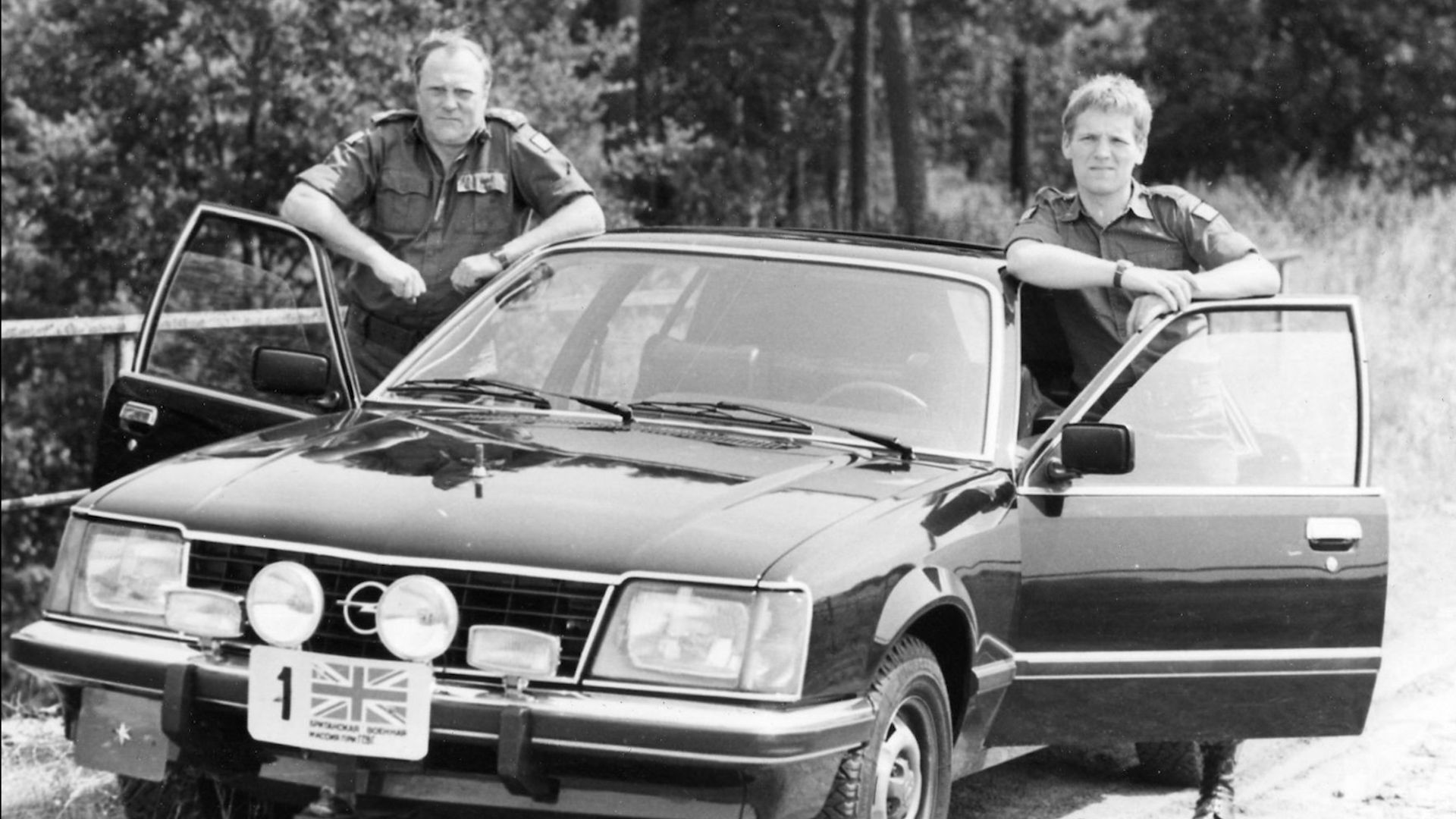 BRIXMIS members Learmont and Boland with Opel Senator No. 1.