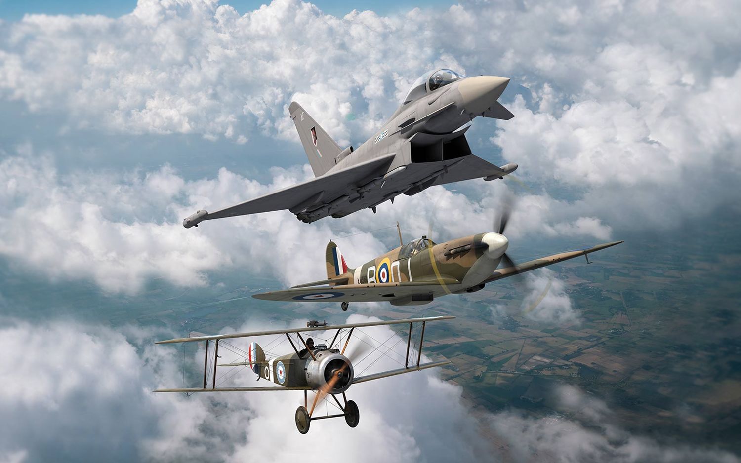 Typhoon Spitfire Sopwith Camel RAF top planes