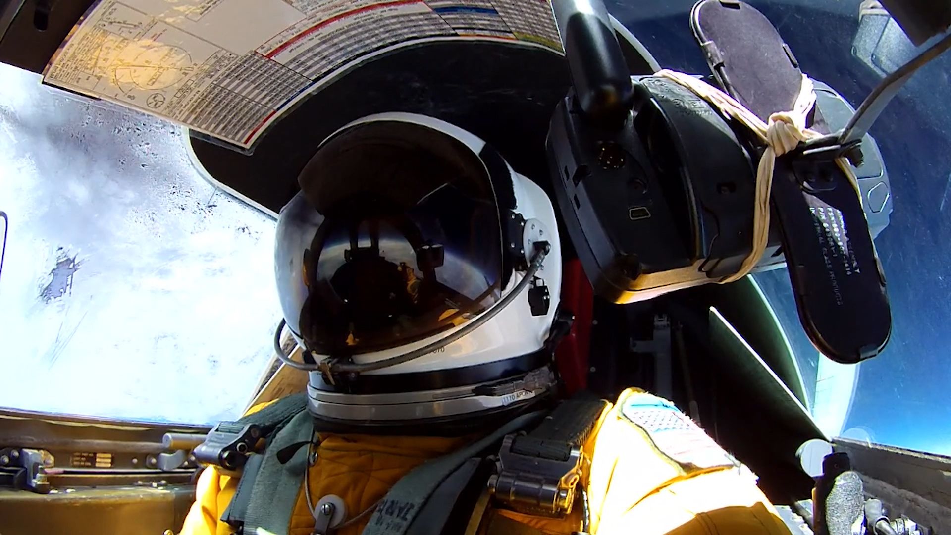 U-2 pilot in cockpit at the edge of space