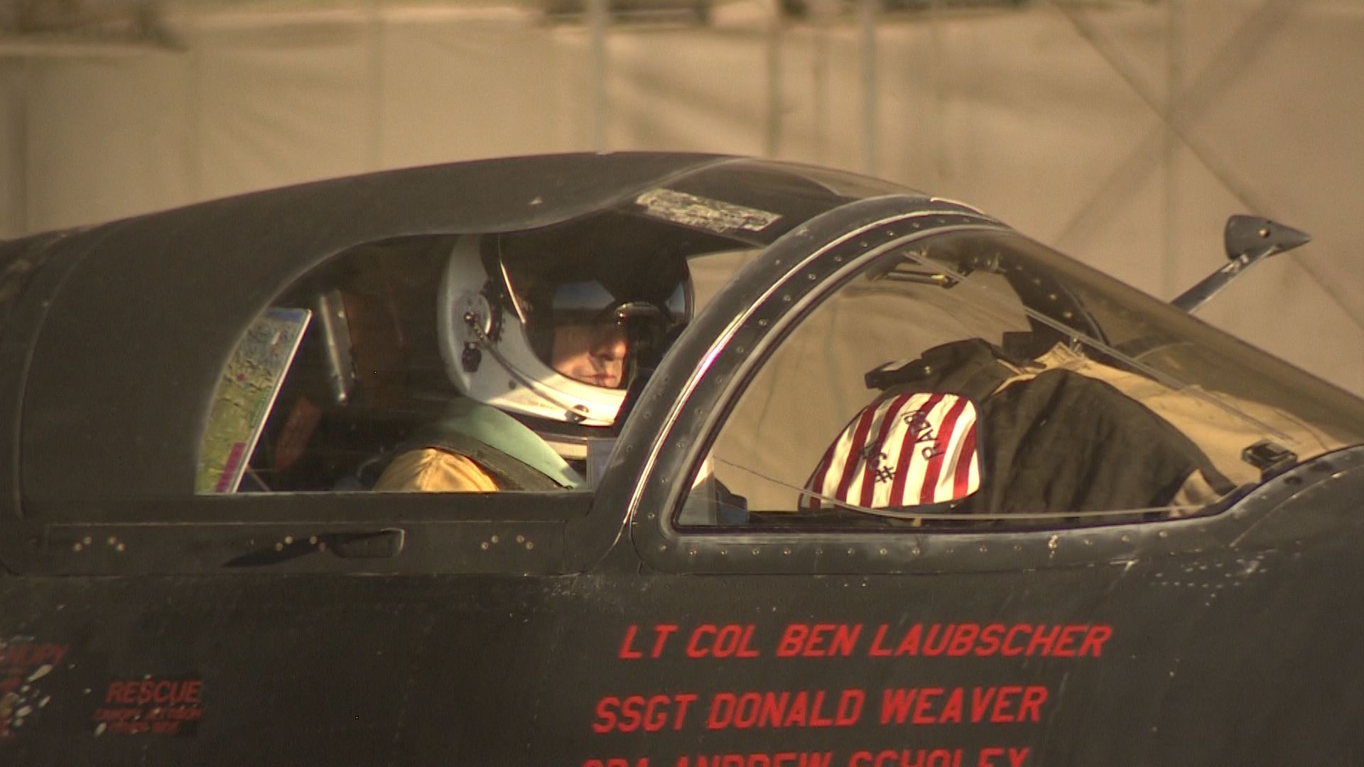 Pilot in U-2 cockpit.
