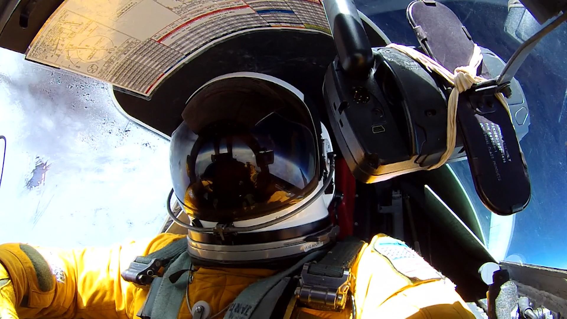 Cockpit of U-2 pilot at the edge of space